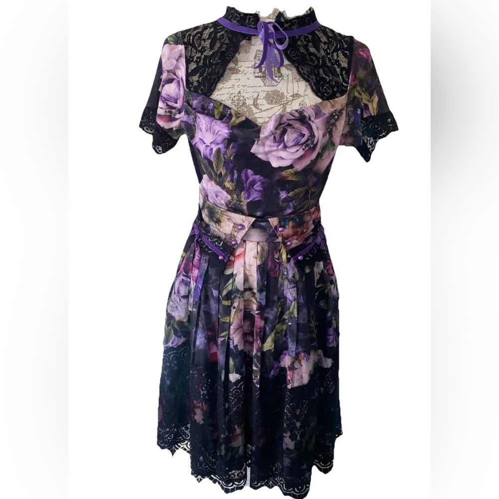 Kitten D'Amour La Fleur Nocturne Jersey Lace Top Size 10 And Skirt Size 12 Set